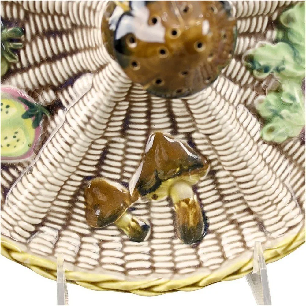 Mushroom Relish Serving Plate Toothpick Holder Ceramic Mid Century Modern VTG